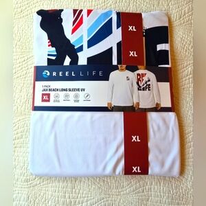 NWY Reel Life Jax Beach Long Sleeve UV Shirt - White